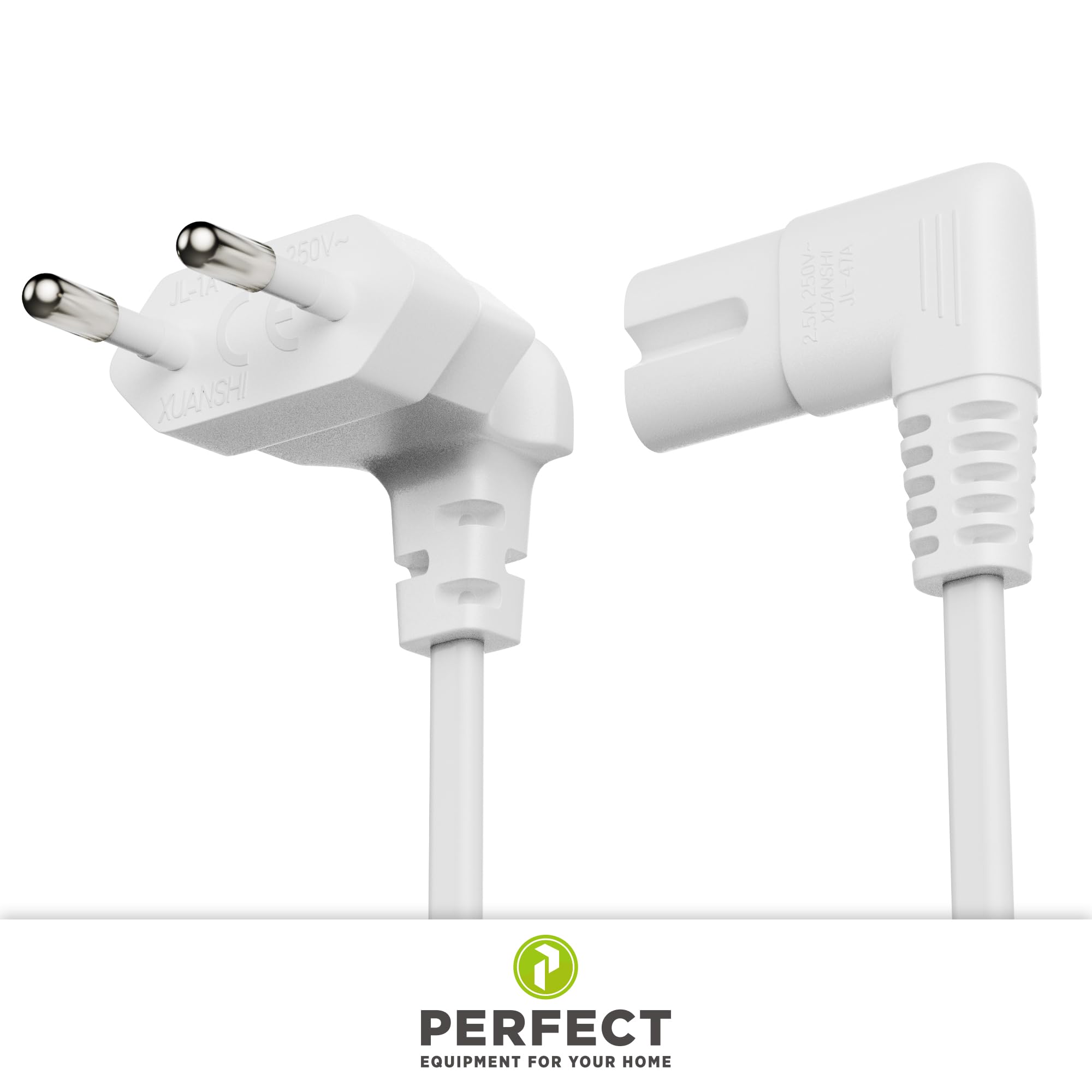 Cavo Alimentazione Euro 90° Con Spina C7 IEC - 2m Nero