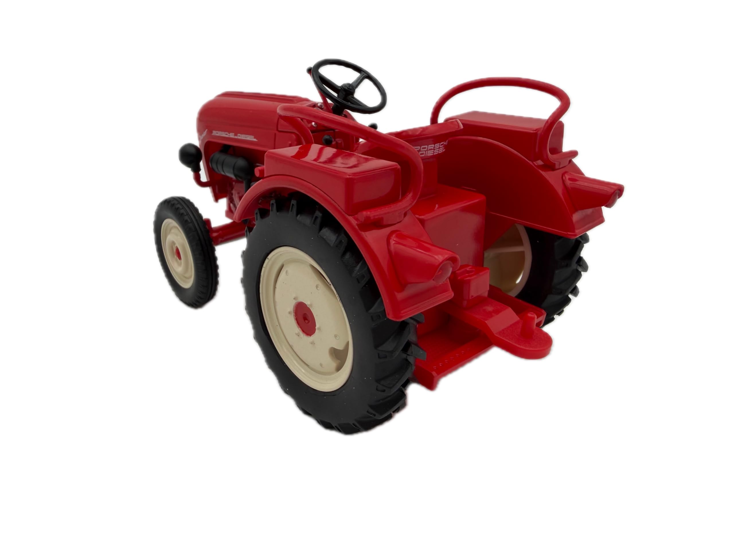 Porsche Schlepper mit Kupplung Modellauto 1:24, rot - Detailgetreues Sammlermodell I GT Marketing I Miniatur Fahrzeug (Museum Edition)