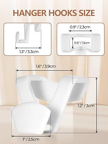 Miniatura 6 de HOUSE DAY Paquete de 60 ganchos para colgar que ahorran espacio, ganchos de conector para colgar ropa blanca, ganchos resistentes que ahorran