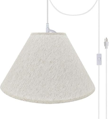 Miniatura 8 de Aspen Creative, Beige, 72561-11 Ceiling Two Hanging Pendant Light with Transitional Hardback Empire Fabric Lamp Shade, 20" Width