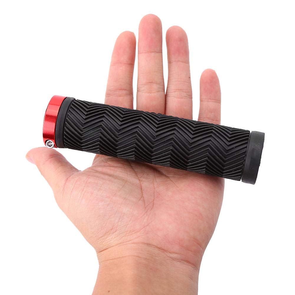 Tbest Ergonomiczne uchwyty na kierownicę rowerową, gumowe, do rowerów wyścigowych, MTB, BMX, antypoślizgowe uchwyty do jazdy na rowerze, z jednostronnym metalowym zamkiem