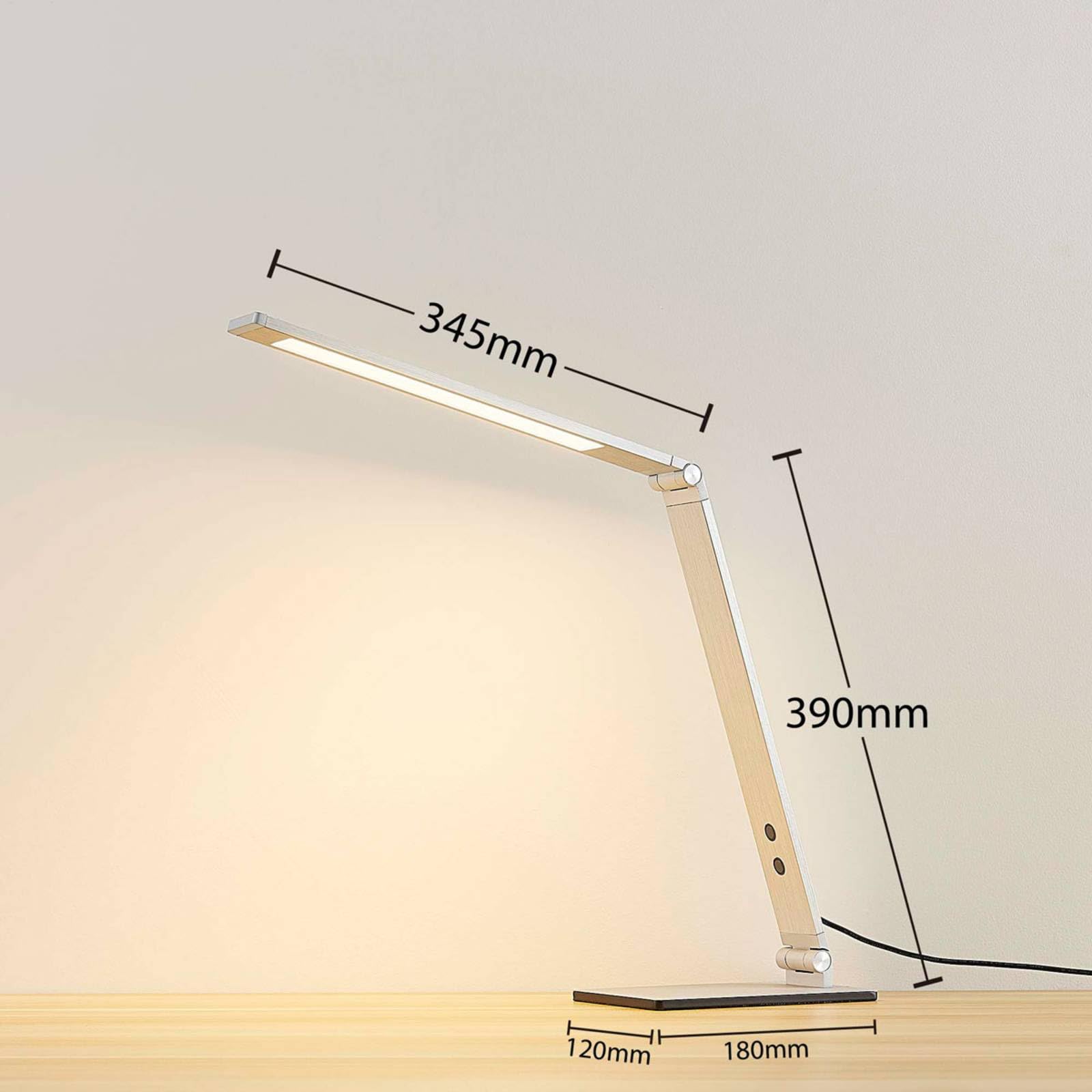 Lucande Lampada da tavolo LED dimmerabile (Moderno) colore Grigio, in Alluminio ad es. Studio & Ufficio lampadina inclusa lampada scrivania a
