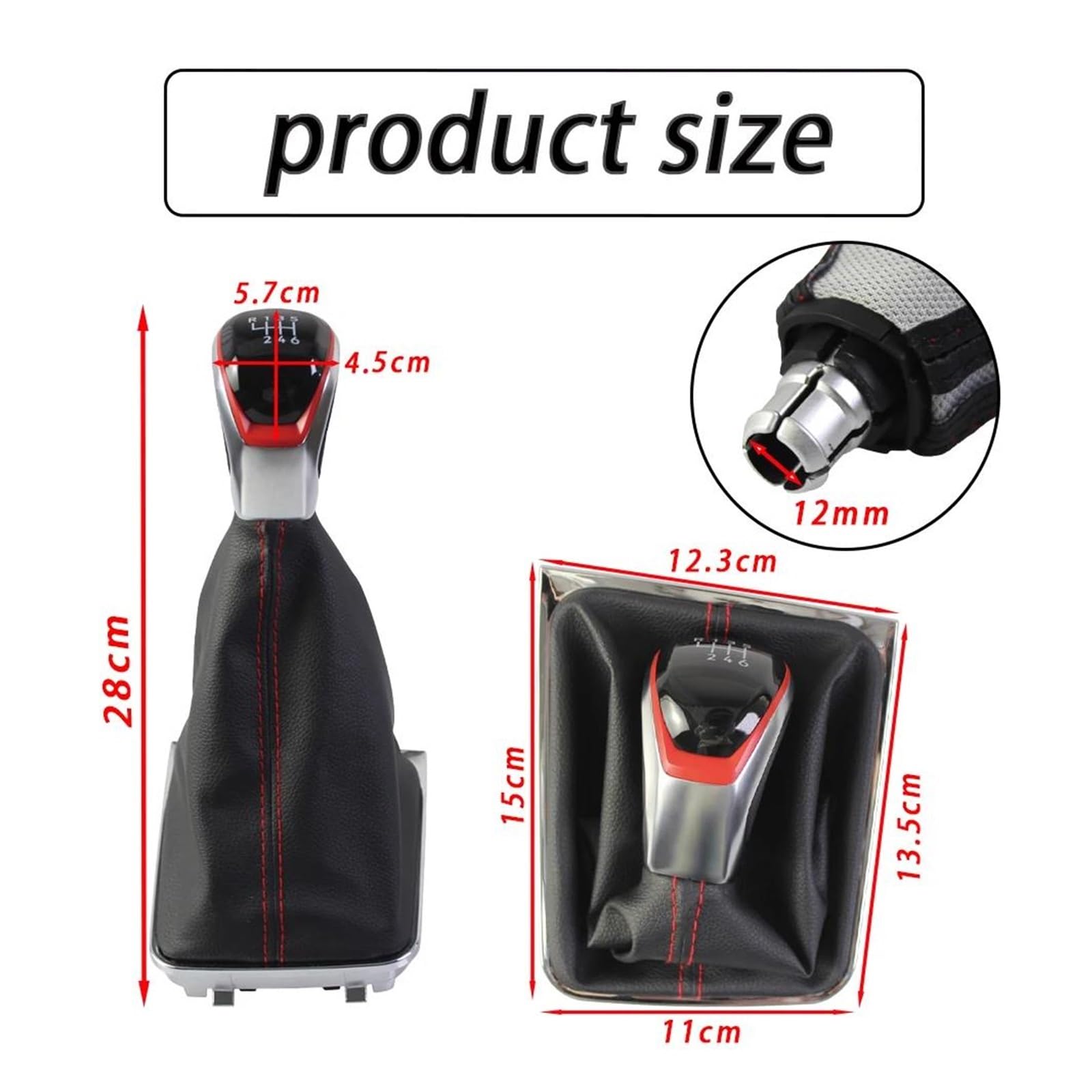 Manopola Cambio Auto Per VW Per Golf 7 MK7 Per GTI Per GTD 2013-2018 Pomello Del Cambio A 5/6 Marce Pomello Leva Tuning Accessori(For 6 Speed)