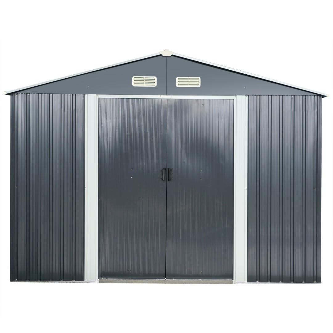 ALEOS. Metall Gartenhaus Geräteschuppen 7m² 301 cm x238 cm x214cm (BxTxH)