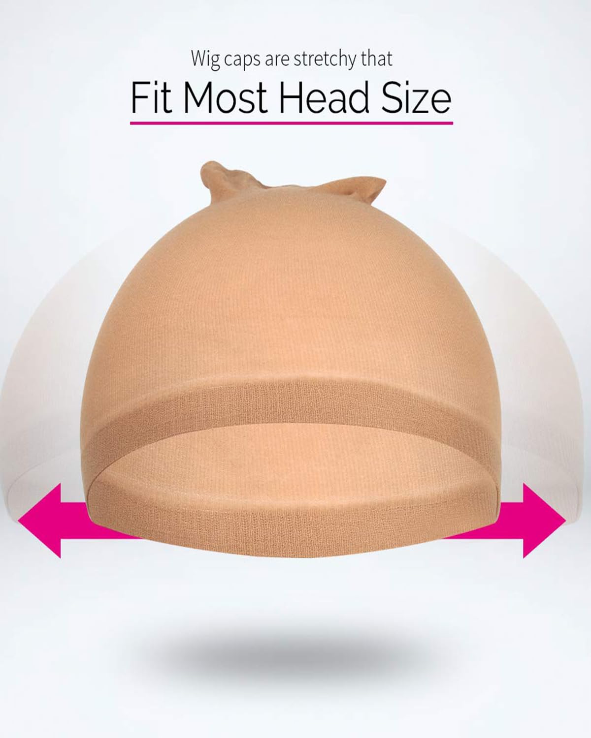 MittiJoy 8PCS Bald Cap, Lace Wig Cap Set (4 Black + 4 Nude), Stretchy Hair Net for Wig Application, Stocking Wig Caps Stretchy Nylon Caps for Women, Suitable for Halloween, Costume Parties, Weddings - Image 2 thumbnail
