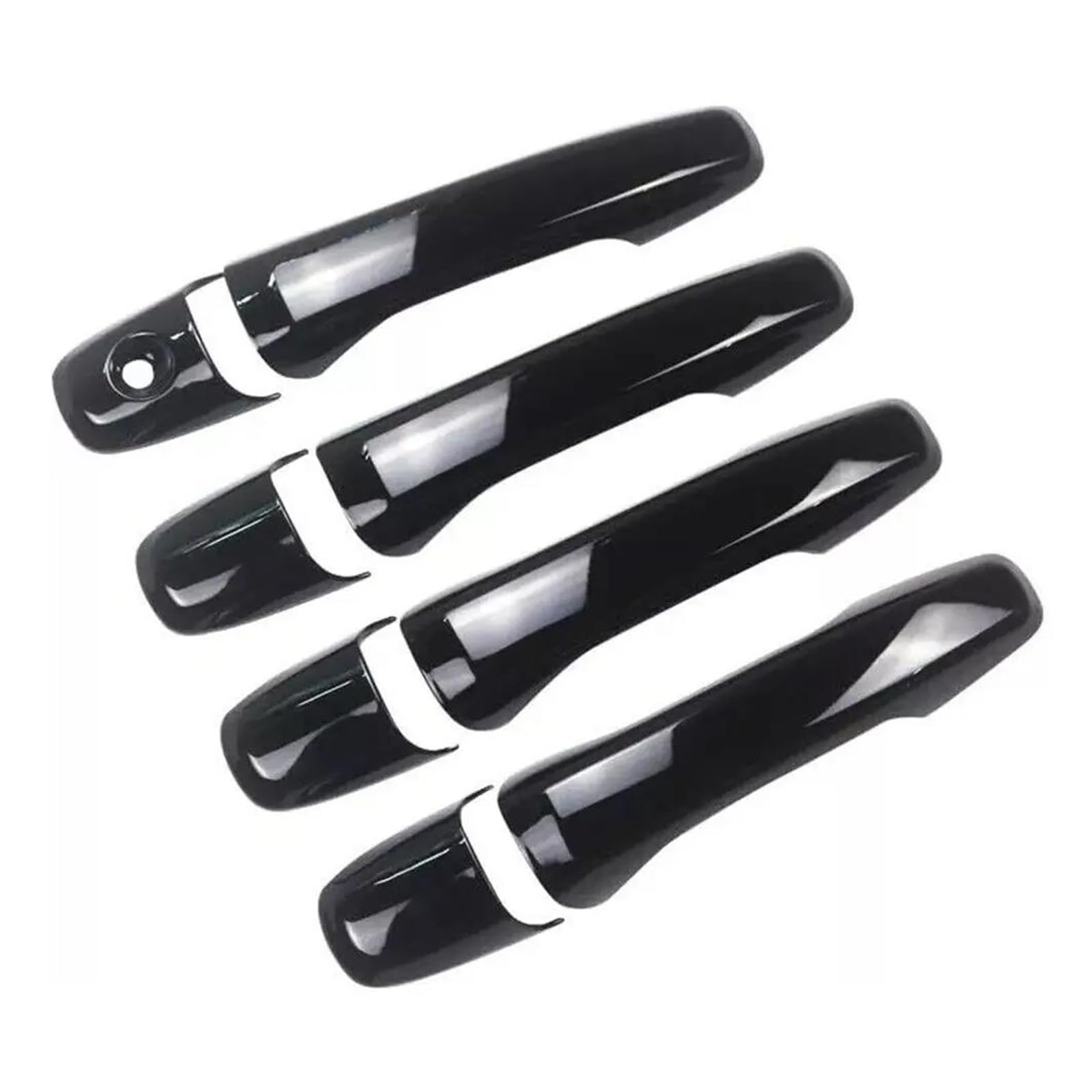 KJHOPY Car Door Handle Cover Sticker Moulding Trim Protective Accessorie for Ford for Explorer 2011-2019(Black No Hole)