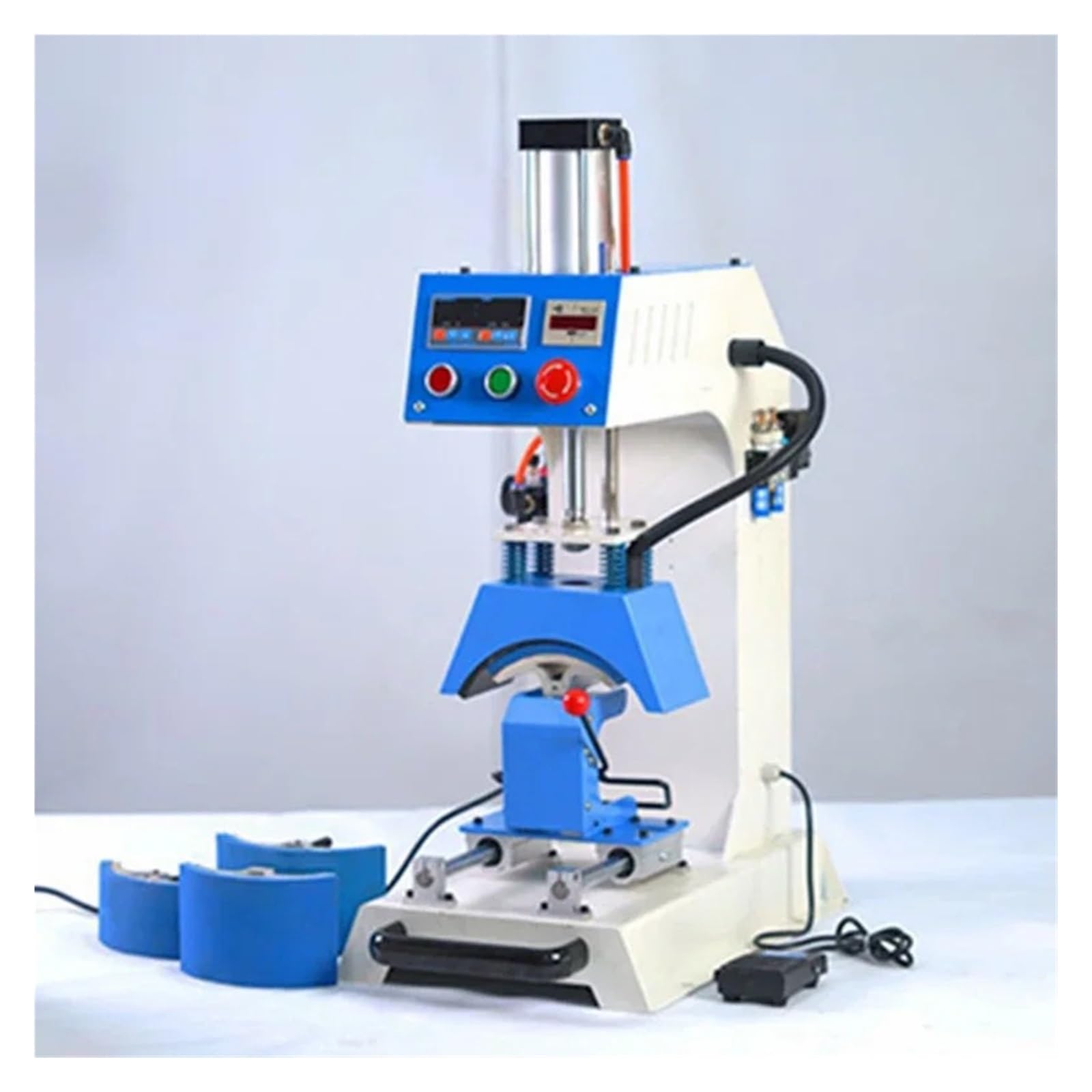 4 W 1 Pneumatyczna Maszyna Do Tłoczenia Na Gorąco 230x100 Mm, Prasa Termotransferowa Czapek, Koszulek, Skórzanych, Z Logo, Możliwość Pracy Ciągłej DokłAdna Lokalizacja