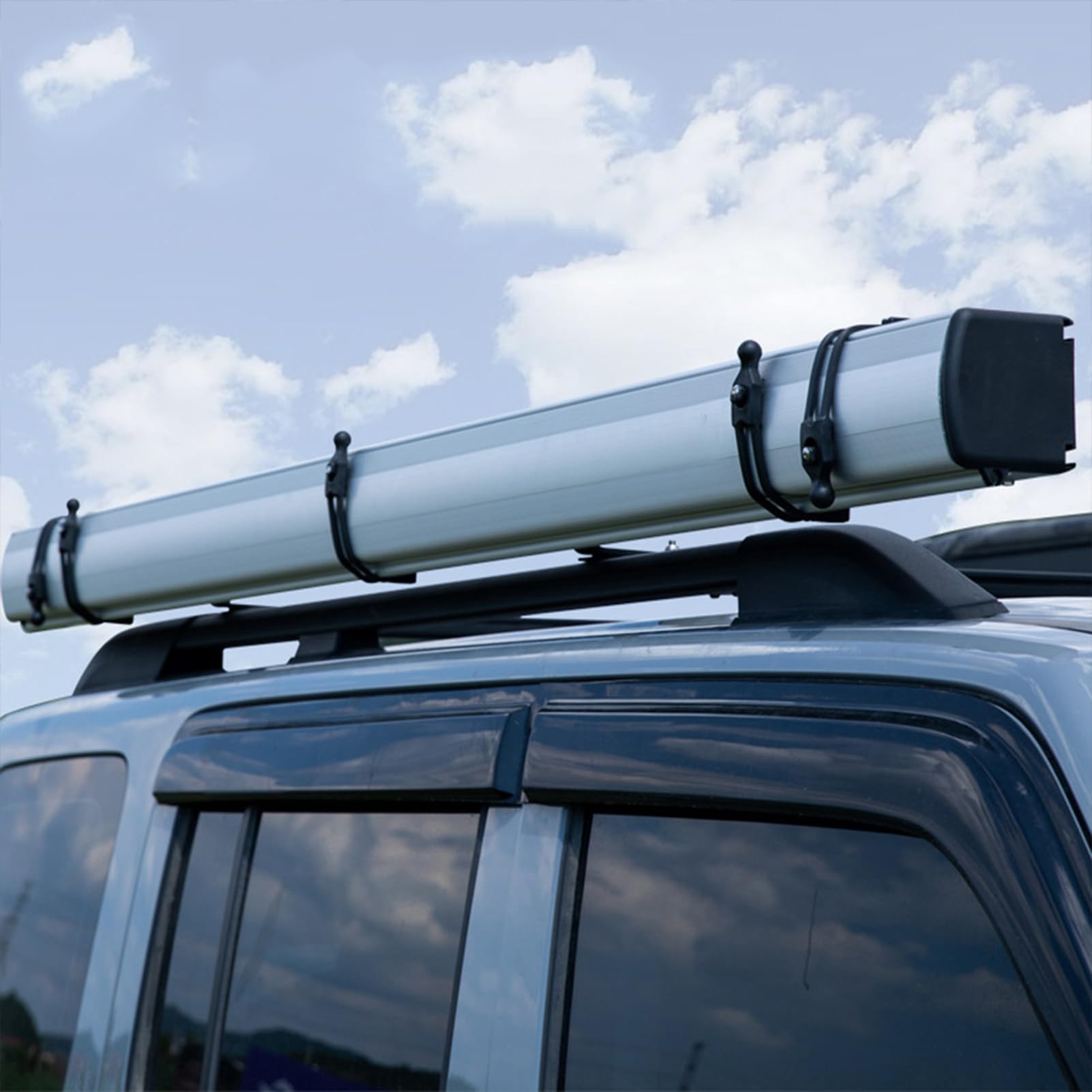 Markiza boczna samochodu, duża markiza zacieniająca do pojazdu, PU 2000 mm UV50+ wysuwana markiza samochodowa, regulacja wysokości, nadaje się do ciężarówek, SUV-ów, furgonetki, kamperów