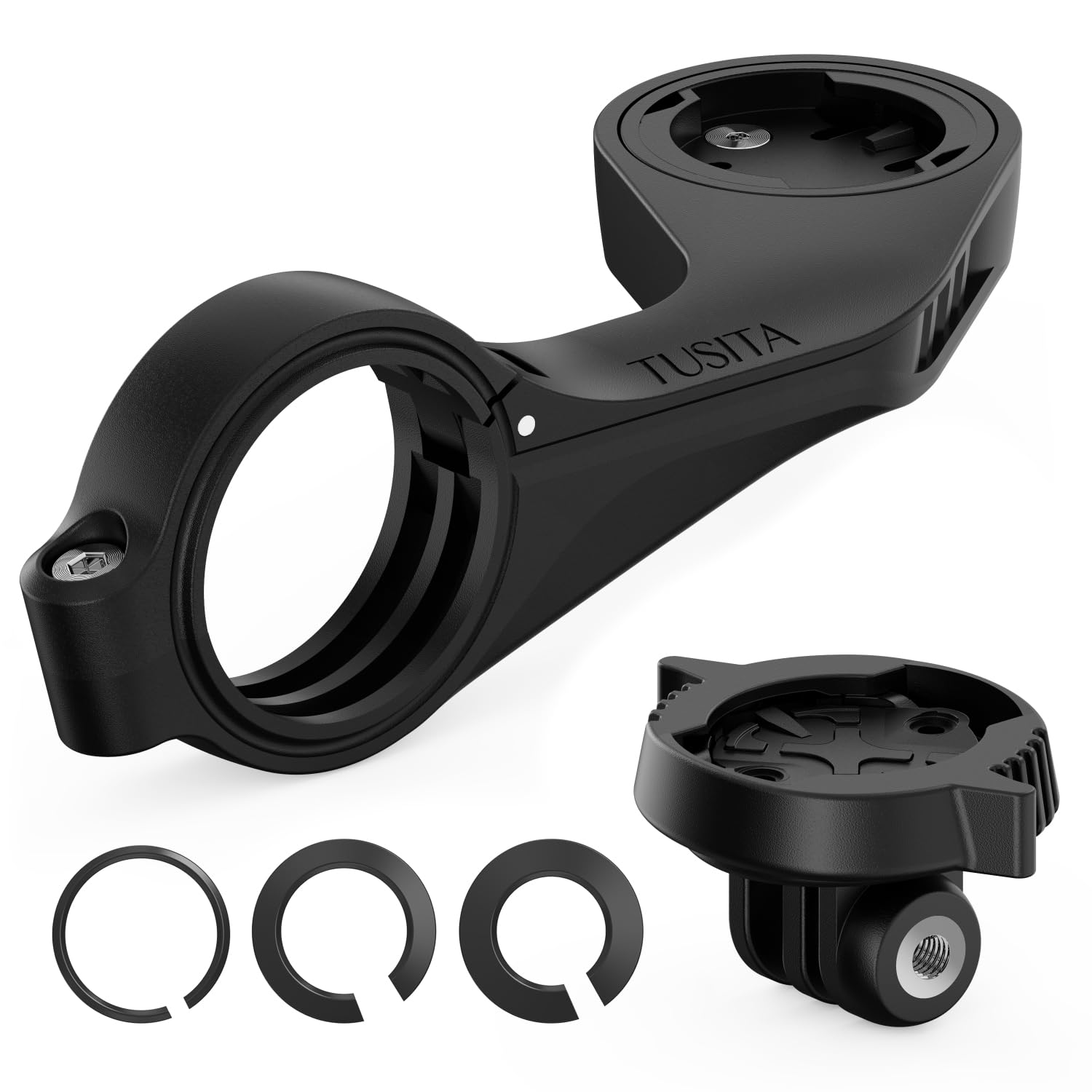 TUSITA Adattatore Universale Per Supporto Garmin – Monta Fotocamera O Luce Sul Manubrio Della Bici - copertina