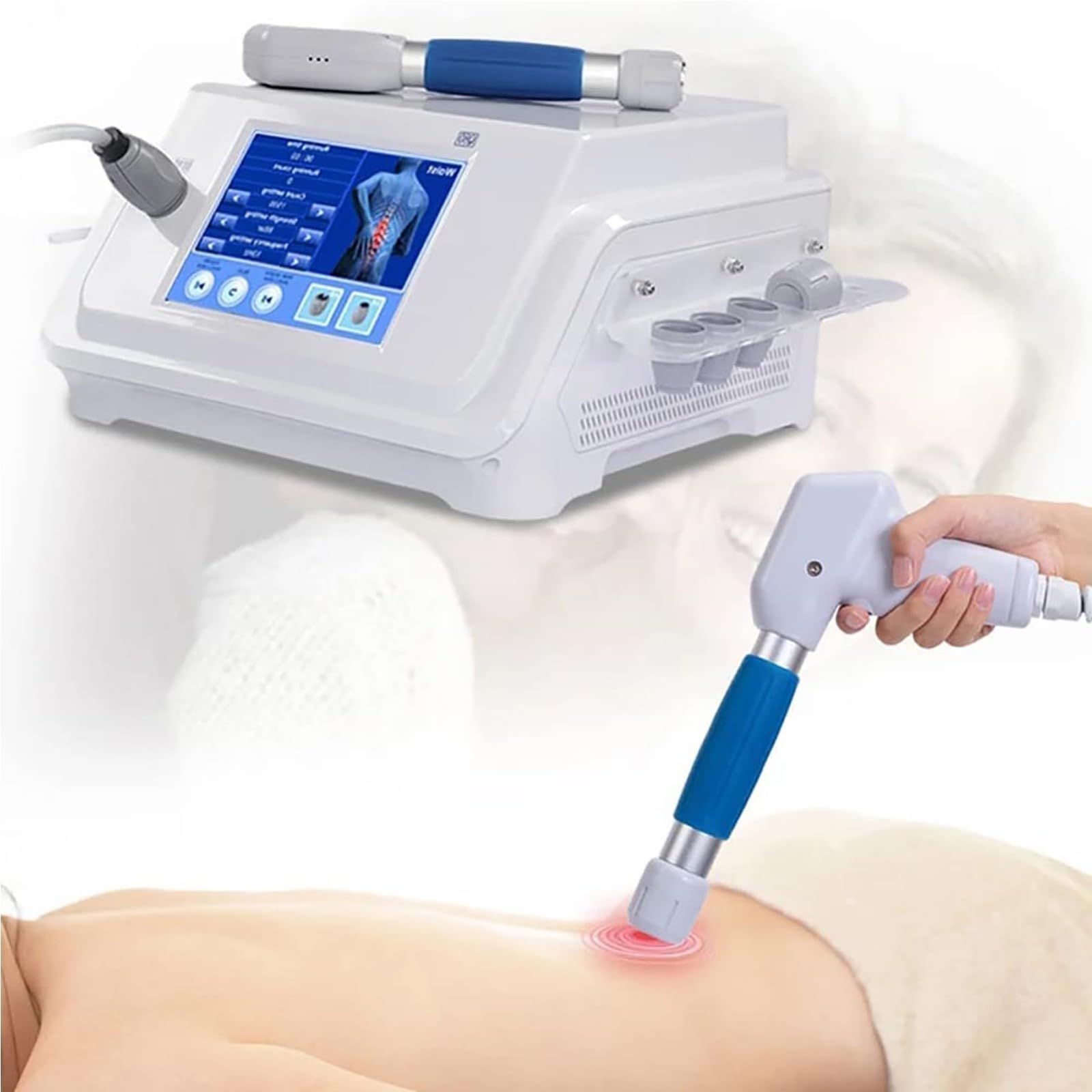 Stoßwellentherapie Gerät, Ballistisches Pneumatisches Extrakorporale Stoßwellentherapie Gerät ED Professionelle Stoßwellengerät für Therapie Schmerzlinderungsmassage und Erektile Dysfunktion