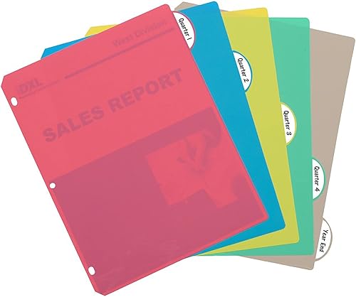 Miniatura 2 de C-Line Separadores de índice de carpeta de polipropileno, un juego de 5 pestañas, colores surtidos (05730)