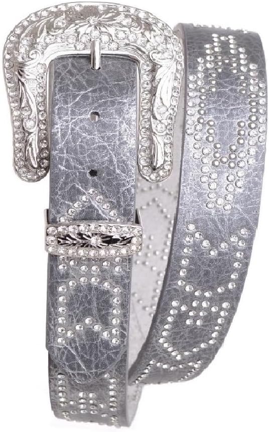 NOMAD CREEK Women's Rhinestones Studded Arrow Leather Belt