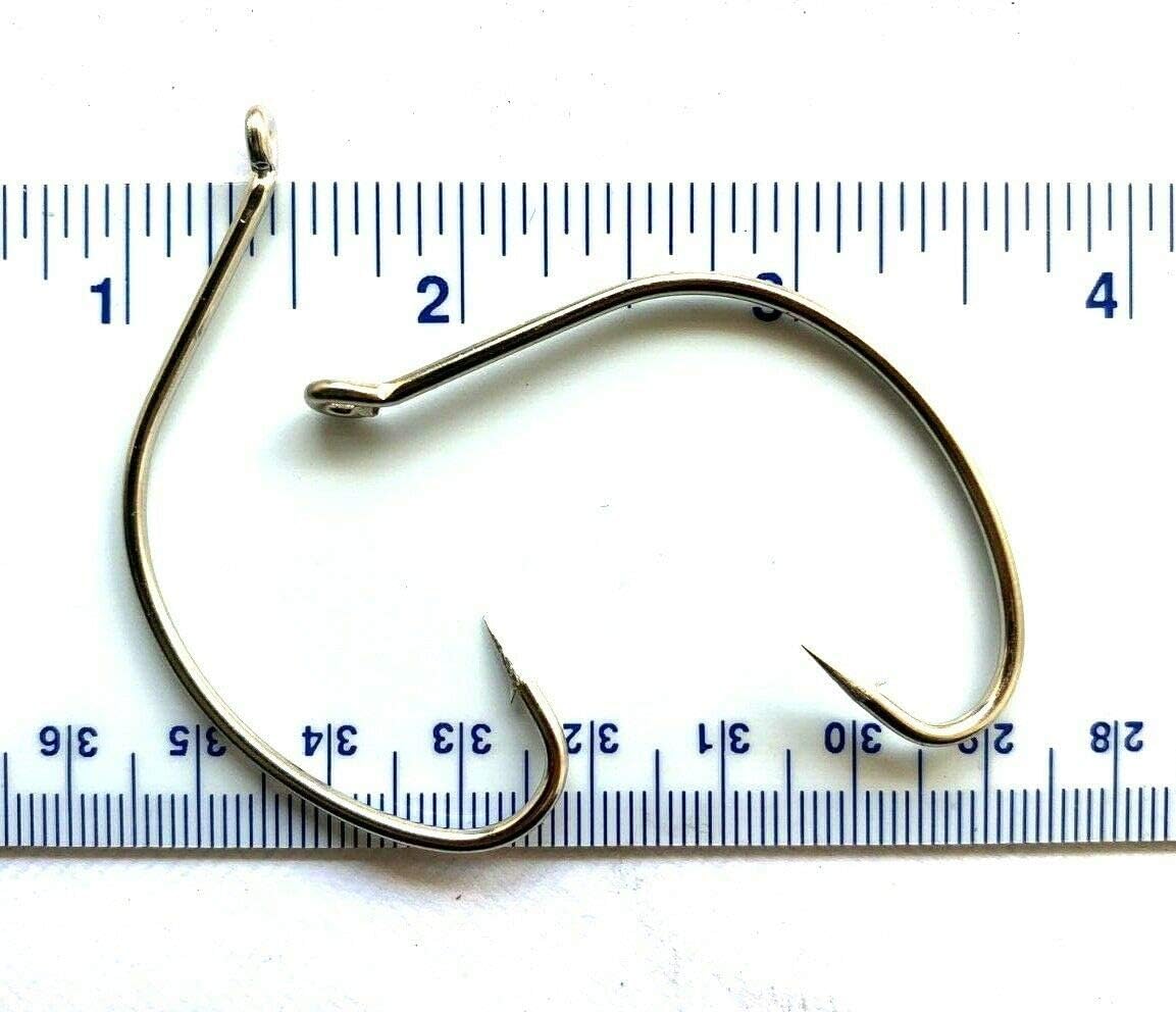 100 Gerry's Tackle 2X Strong Nickel Wide Gap Hollow Point Kahle Hooks Size 7/0