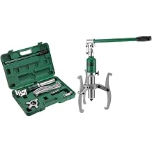 sourcing map Hydraulic Gear Puller 5 Ton, 3 Jaws 8-Inch Hydraulic Wheel Bearing Hub Separator Tool for Pulley Gear Bearing Flywheel Removal, Green