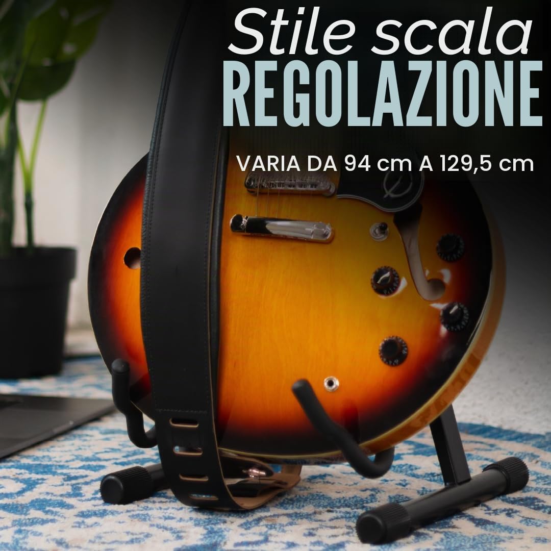 Levy's, M26PD-BLK Tracolla in pelle pieno fiore imbottita Black 3", Larghezza 3" (7.62 cm,) Lunghezza Regolabile da 37" (94 cm) a 51" (129.5 cm), Colore Black