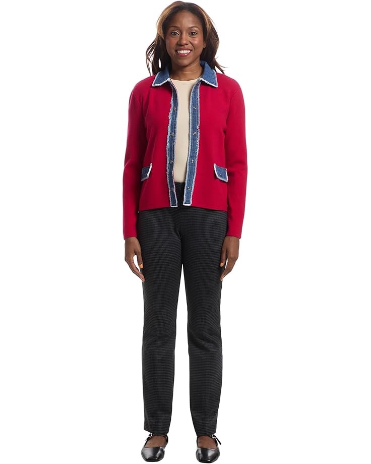 Elliott Lauren Stitch Perfect - Button Closure - Sweater Jacket with Denim Trim detail - #5 of 5