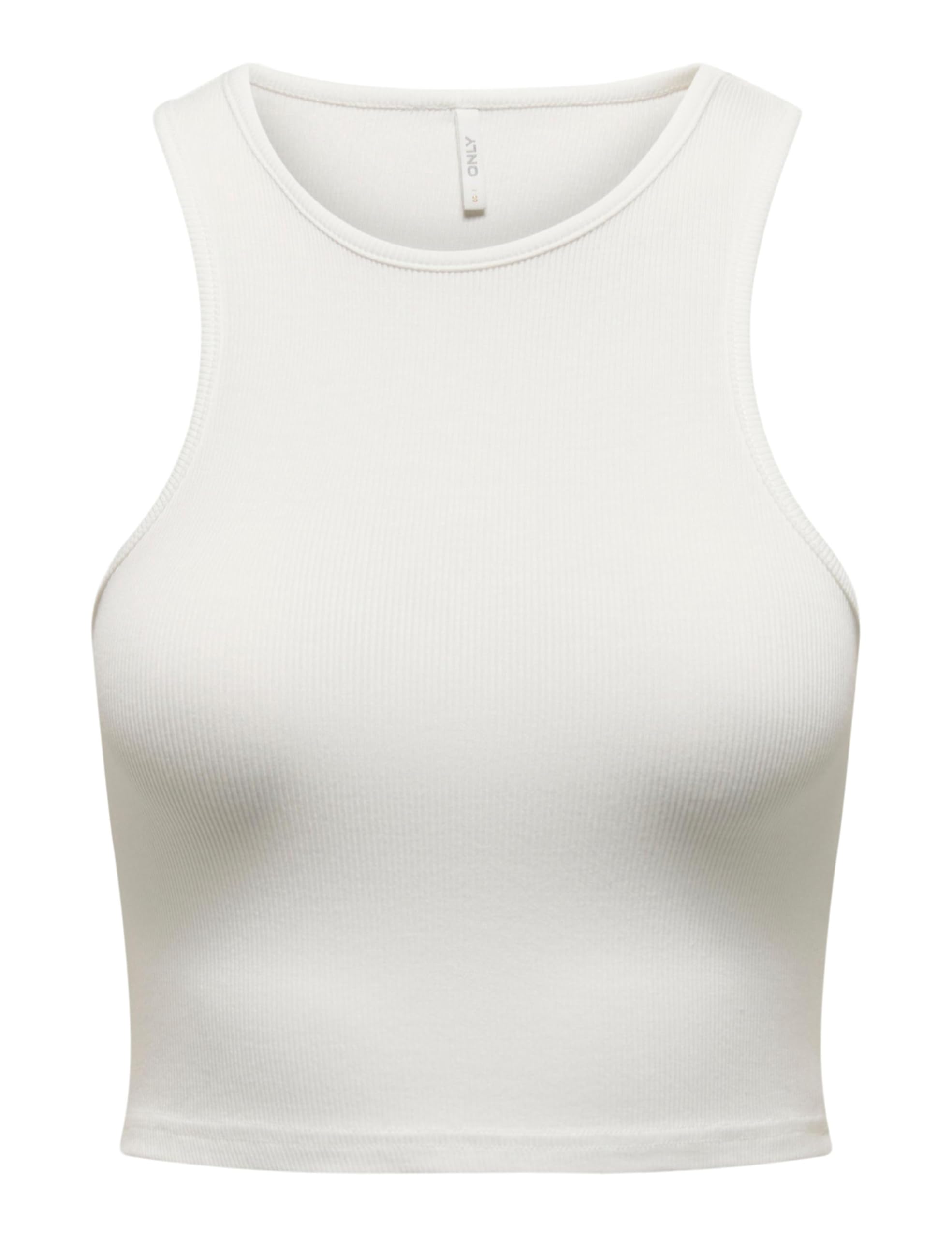 ONLY JRS Noos Women's Onlbelia S/L Crop Top, Cloud Dancer, S