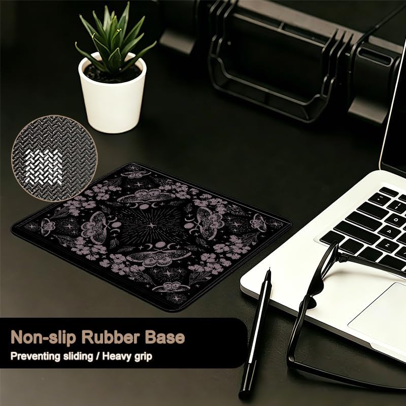 Dark Gothic Witchy Moth Butterfly Floral Mouse Pad 9.5x7.9 in image 5