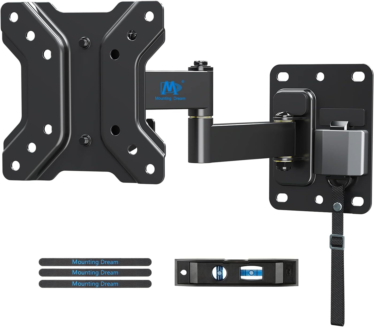 Mounting Dream Monitor/TV Wall Bracket Lockable for Camping, for Most 10-26 inch TVs with VESA 50x50, 75x75, 100x100 mm up to 15 kg, Caravan/Motorhome/RV TV Bracket MD2209-03