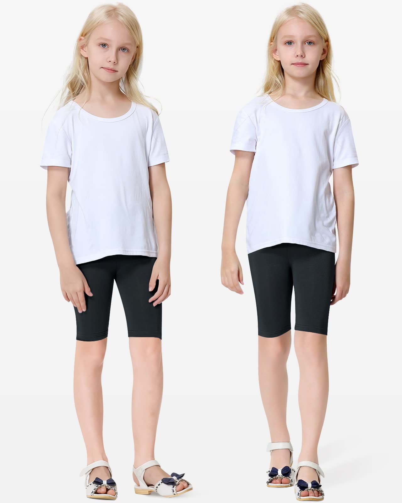 Domee Dziewczęce legginsy krótkie spodnie rowerowe letnie 4-pak