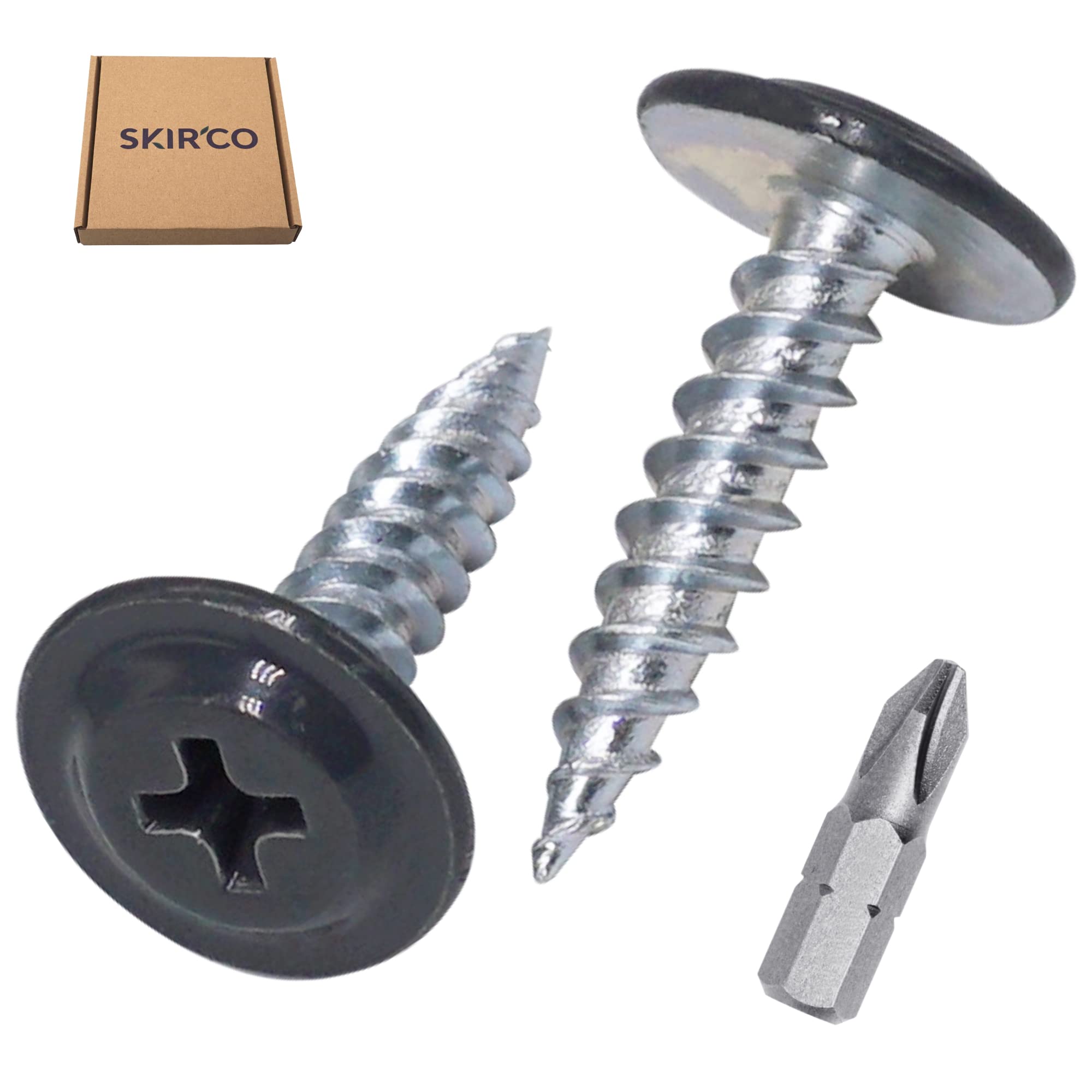 SKIR'CO (50 pcs) Painted 4.2 x 19 mm Self Tapping Wood Screws, PH Modified Truss Head, Metal Screw (Anthracite Grey RAL 7016) - Image 2