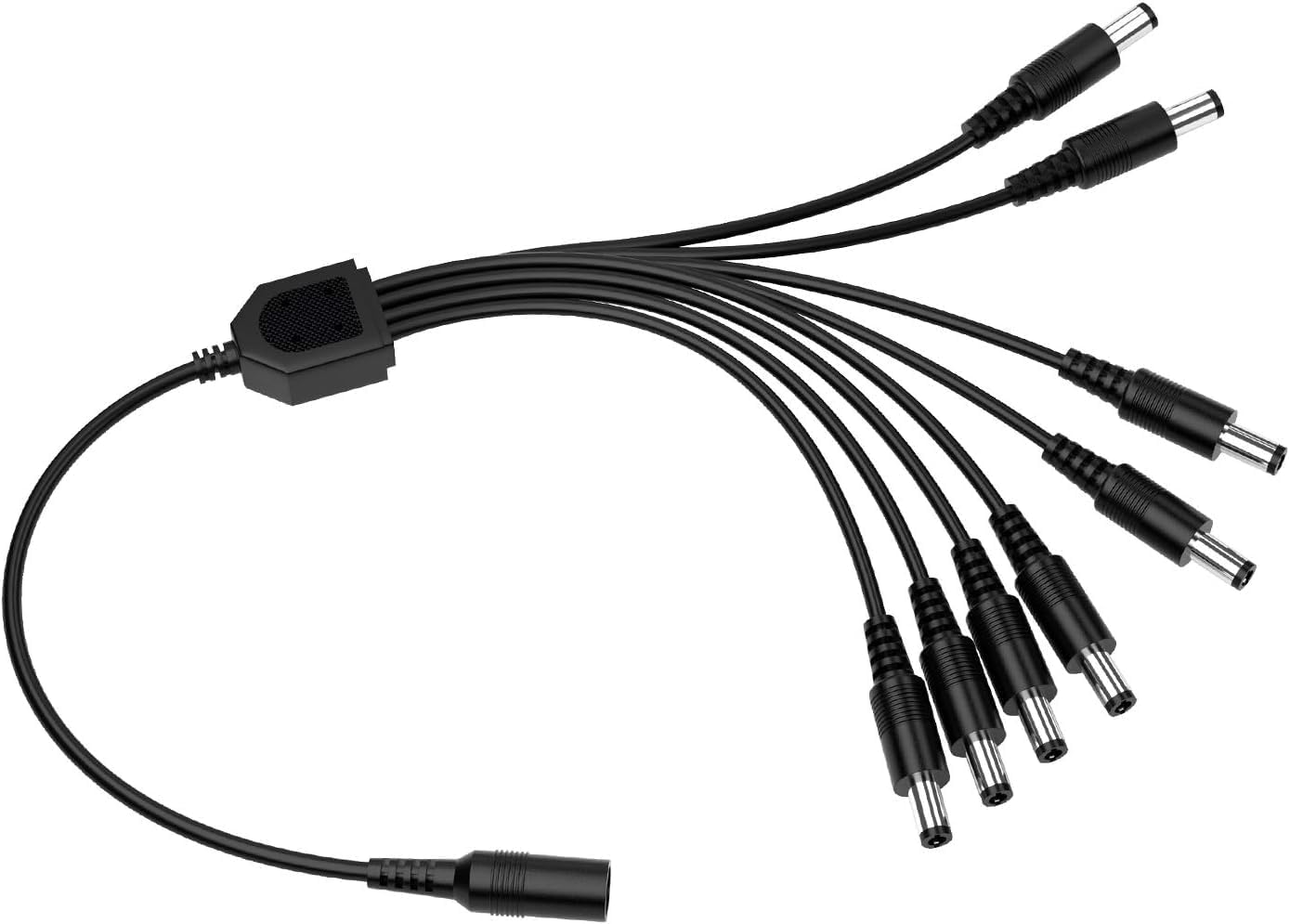 ZOSI DC 1 Female to 8 Male Output Power Splitter Cable Y Adapter For CCTV Accessories Black