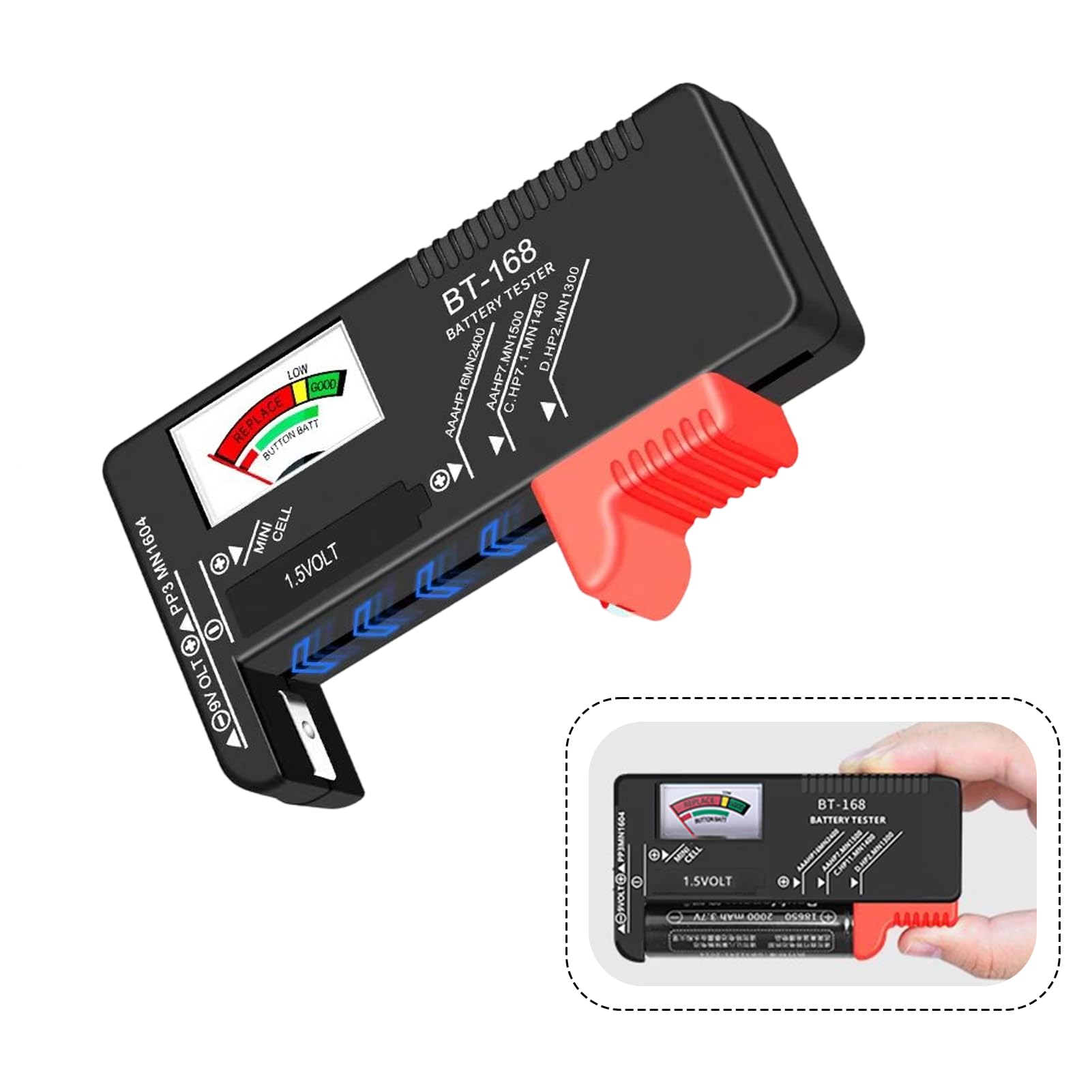 Testeur de Piles Universel pour AA AAA C D 9V 1,5V Piles Boutons