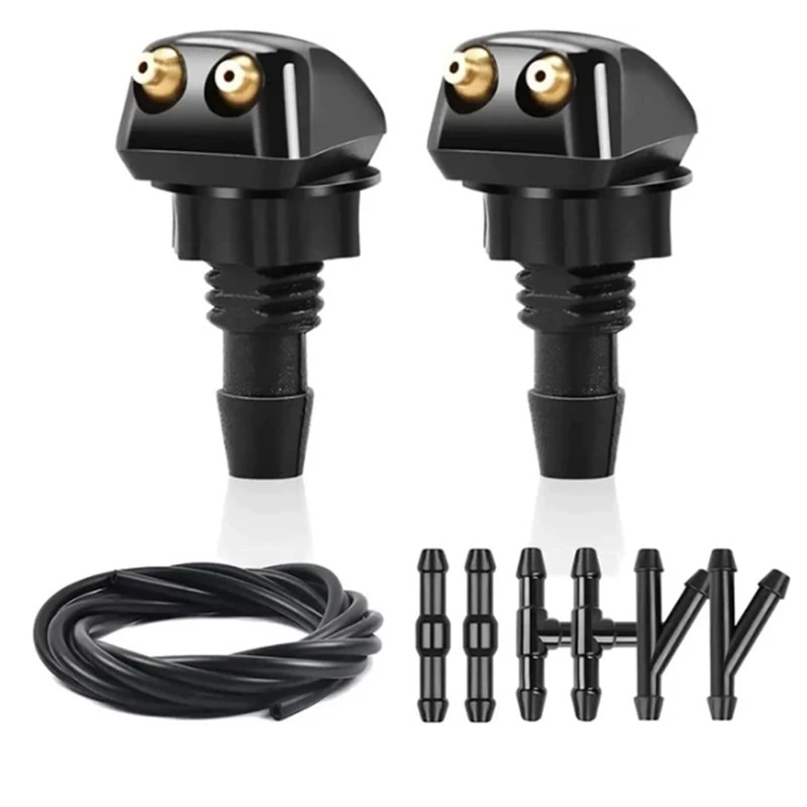 Zhlouytg One Color Car Windshield Wiper Washer Spray Nozzle Dual Holes Water Front Windshield Spray Nozzles Washer Jet Kit