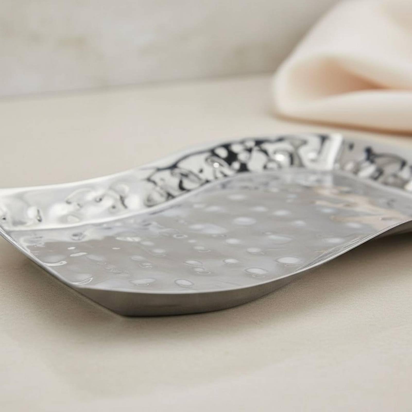 Gralara Piatto in Acciaio Inox Vassoio Servizio Vassoio Portafrutta Piatto Sashimi con Superficie Resistente E Riutilizzabile Adatto per Banchetti Catering Ristorante Cucina Professionale