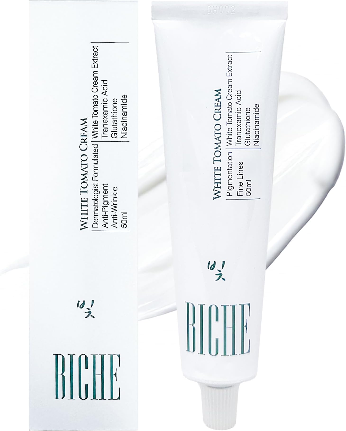 BICHE Dermatologist Formulated White Tomato Cream with Niacinamide, Tranexamic Acid, Glutathione Face Cream 50ml - Anti-Aging, Dark Spot Corrector, 100hrs Deep Hydration