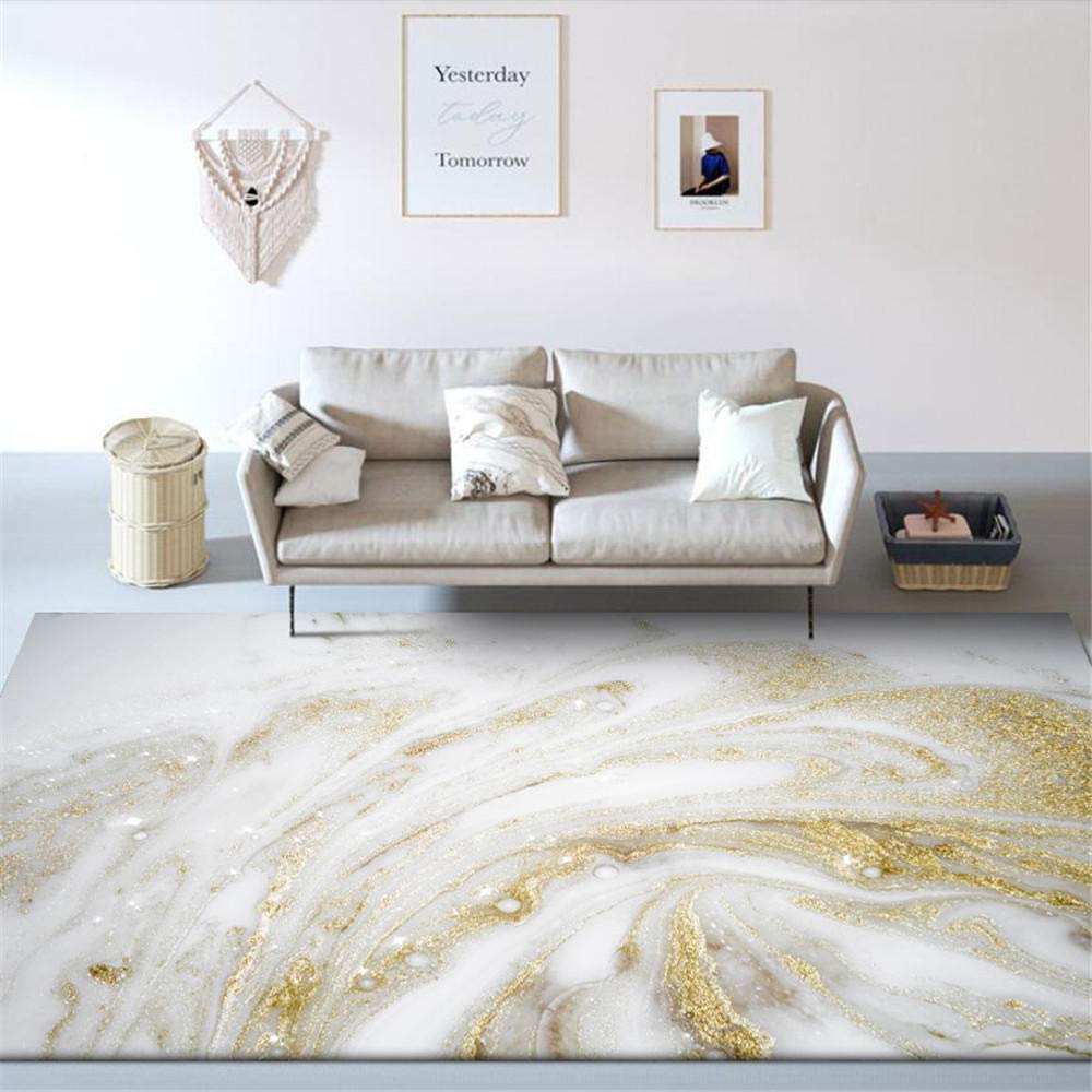 Tapis abstrait platine marbre 120x160 anti-poussière pour cuisine et salon