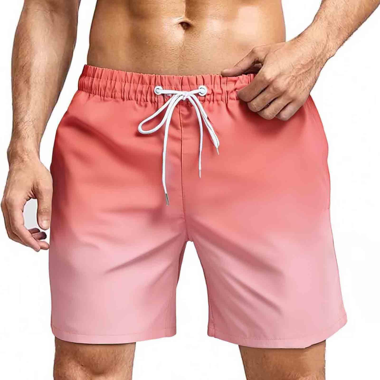 mens swim trunks quick dry 5 inch inseam beach shorts with mesh lining bathing suits for men