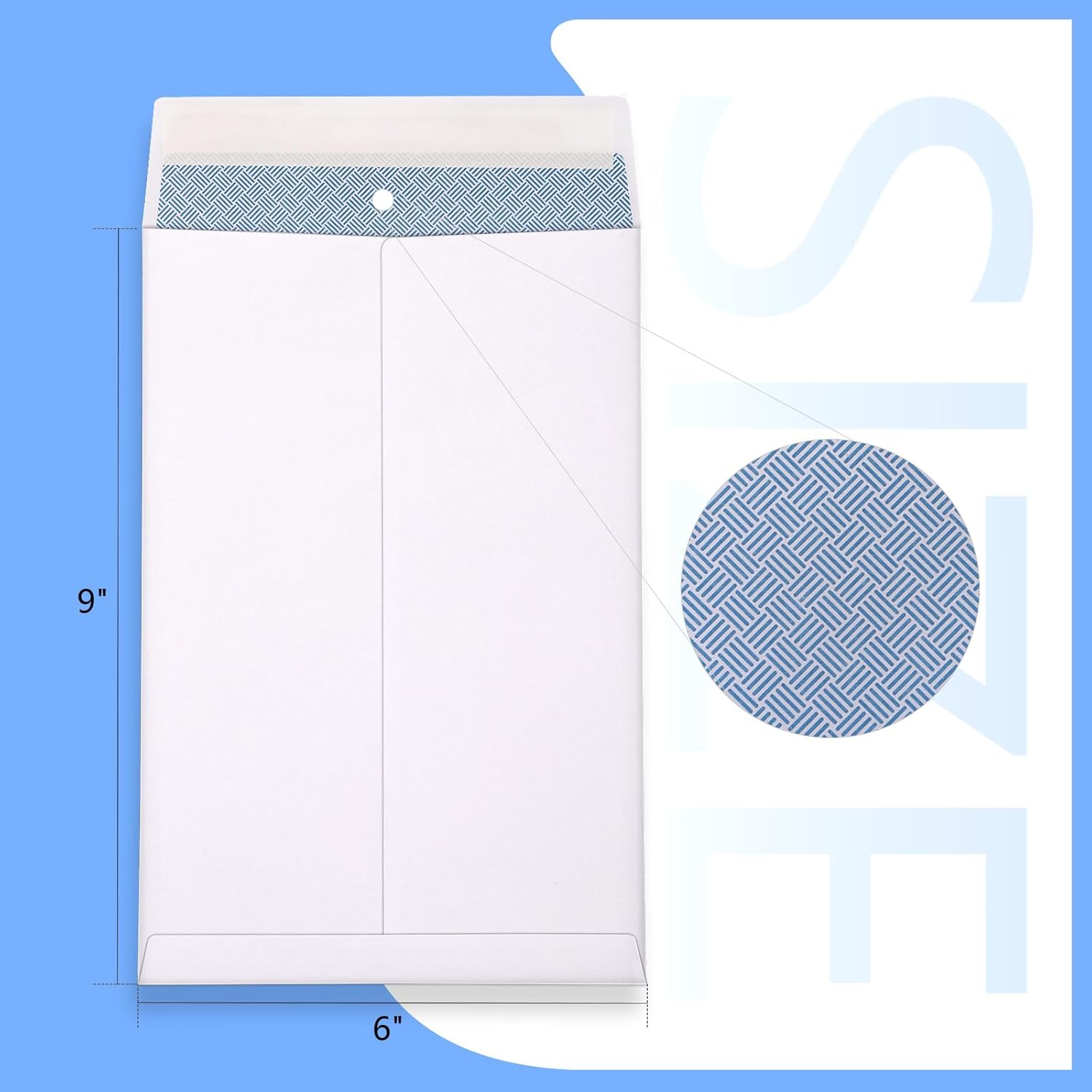 6x9 Envelopes, 250 Pack Security Catalog Envelopes Self Seal, Small White Envelopes for Mailing, Organize, Storage, Home, Office
