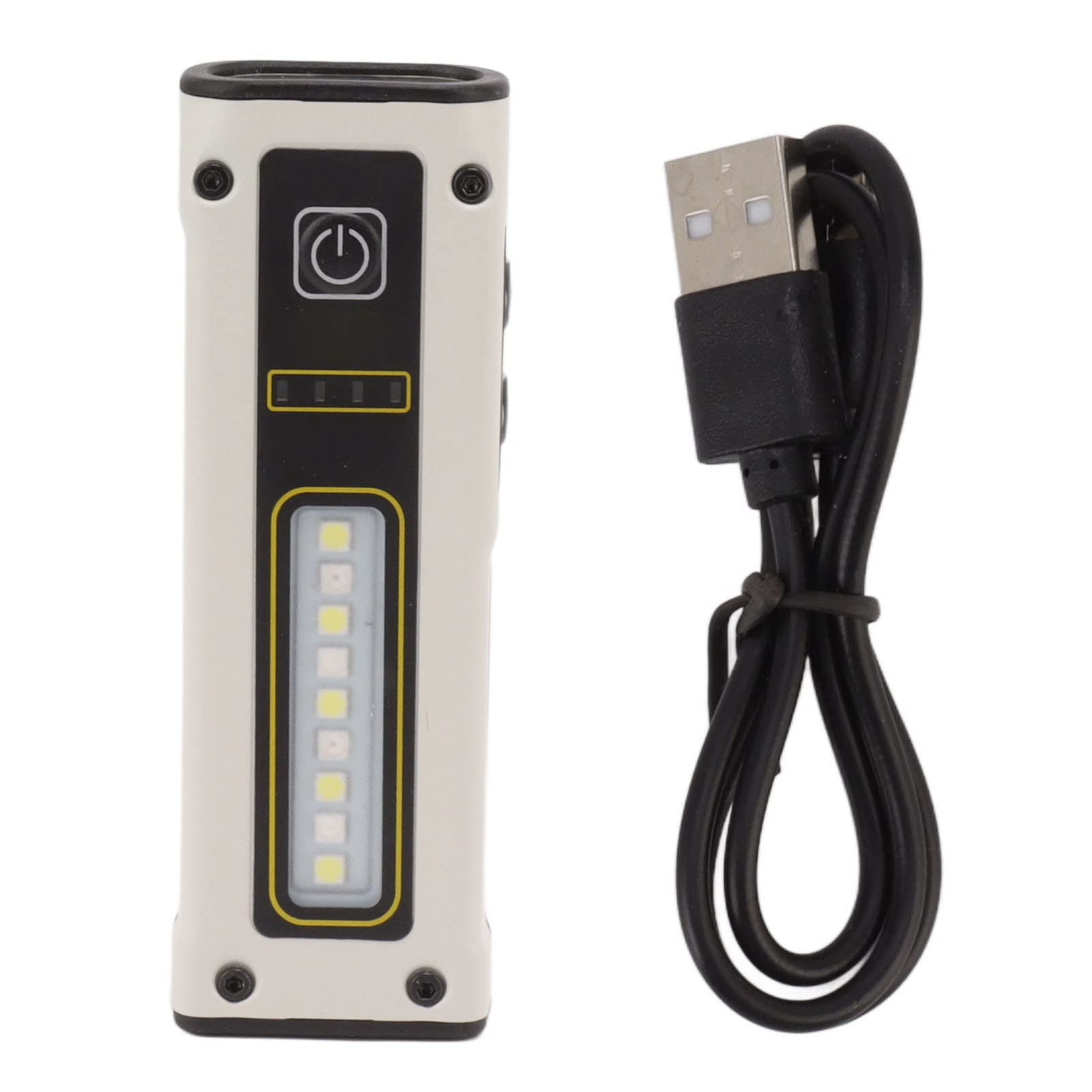 AMONIDA Mini Lampe de Poche à Double Source de Lumière avec Queue (WHITE)