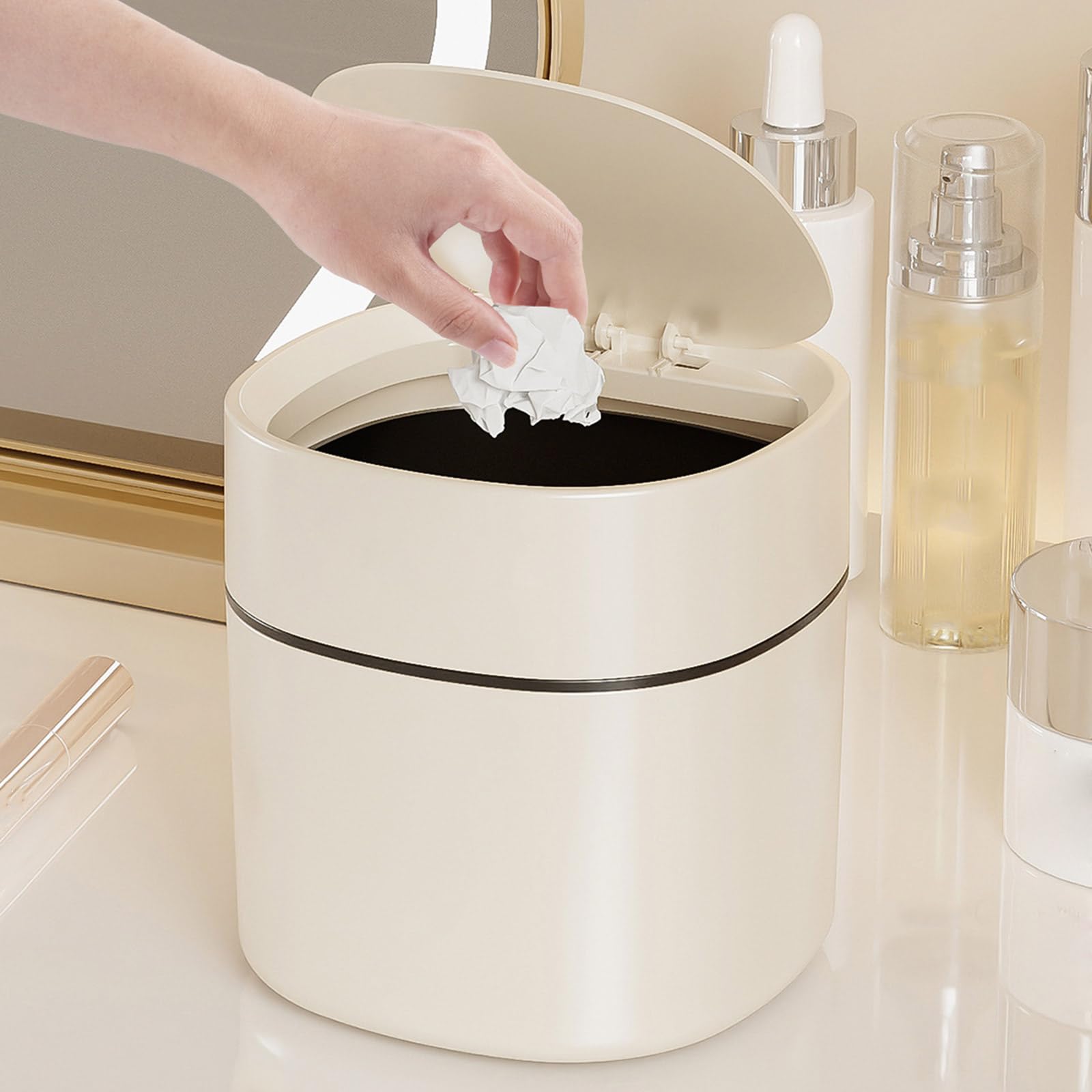 Piccolo Cestino per rifiuti da scrivania, Cestino per rifiuti da scrivania, Contenitore per rifiuti da Ufficio, Contenitore per Cosmetici Multifunzionale