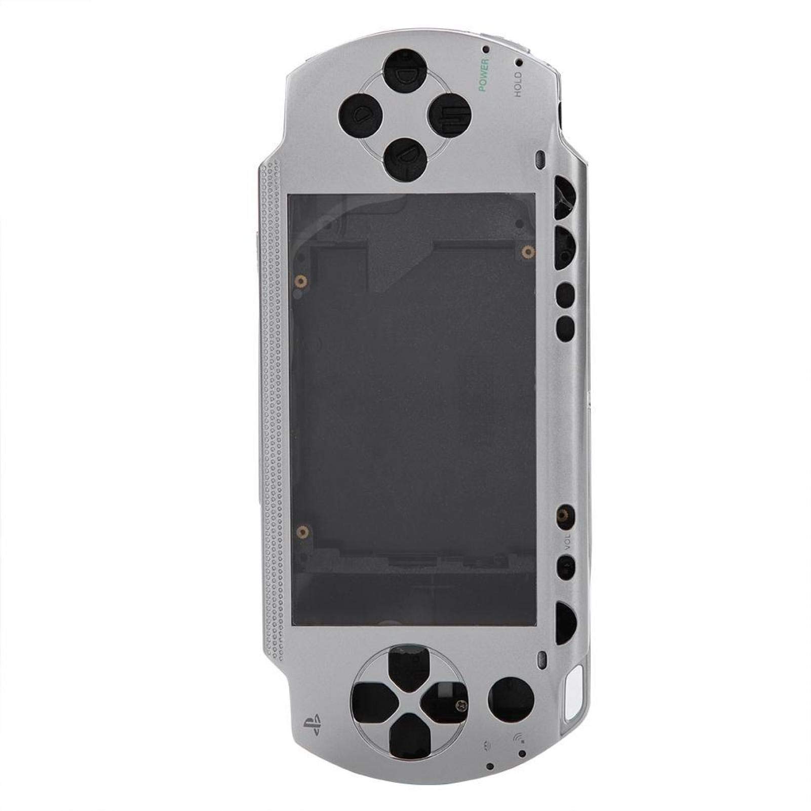 Gind Carcasa de Juego PSP1000, Todos los enchufes reservados Carcasa de Repuesto de PSP 1000 fácil de Cambiar, el diseño de Apariencia es novedoso para la Carcasa(Silver)
