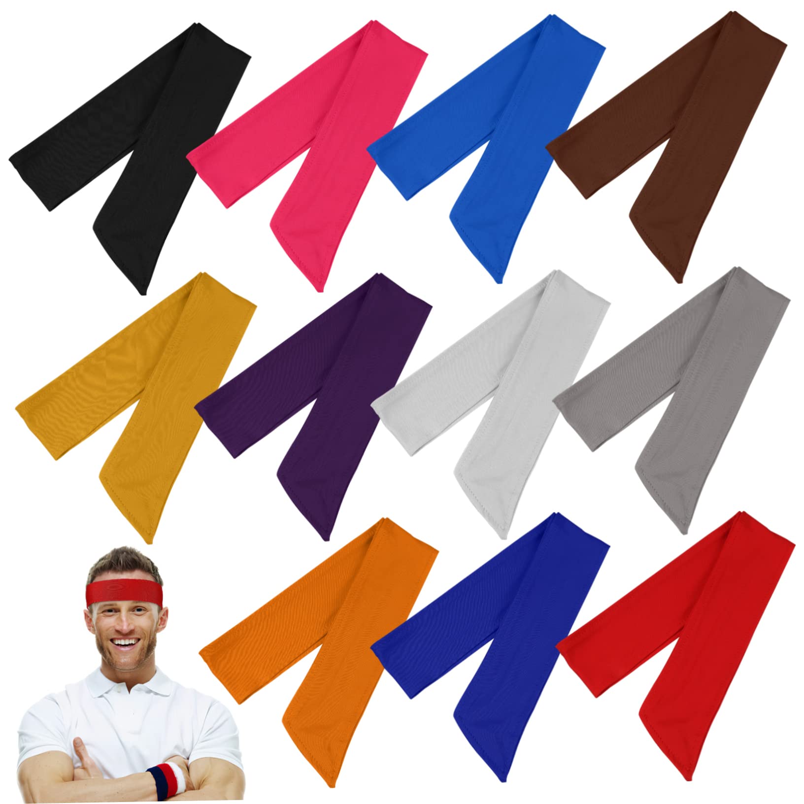 Bandeaux de Sport 15 Pièces en Polyester et Élasthanne pour Entraînement