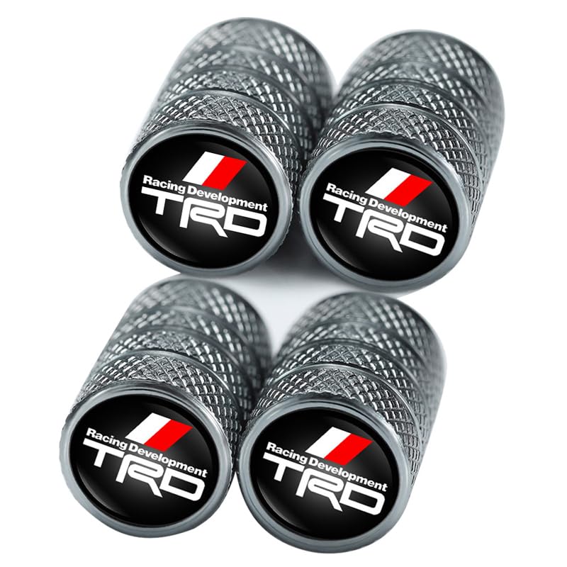 4pcs Car Tire Valve Caps Tire Dust Caps for TRD Racing Development Sequoia Tundra Tacoma 4Runner PRO,Auto Tire Valve Stem Caps Universal Tire Air Covers,Anodized Dust Caps for Car Tire,Leak-Proof