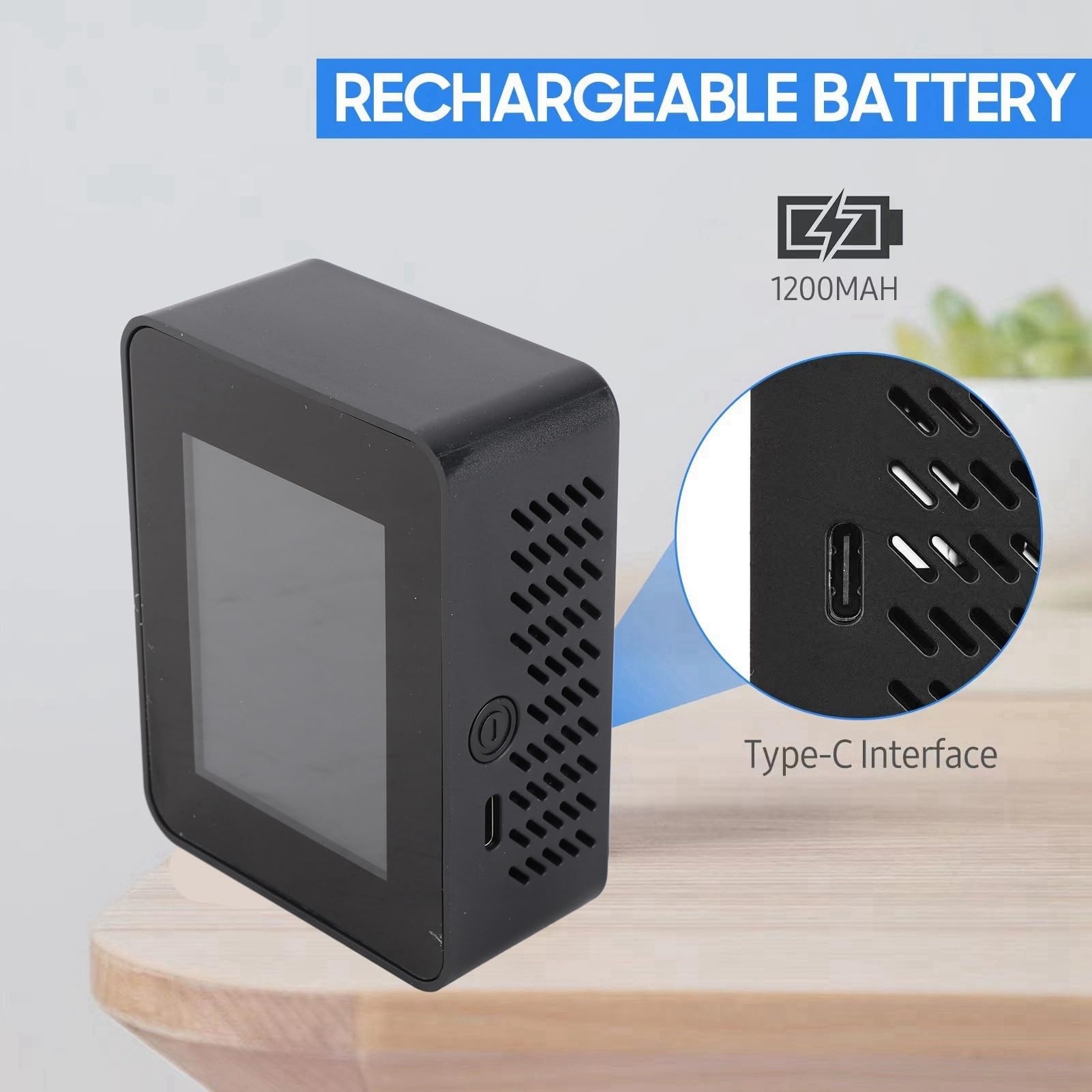 Rilevatore di CO2 Rilevatore di CO2 ABS, Rilevatore di Biossido di Carbonio CO2 Nero LCD TVOC HCHO Temperatura Umidità Misuratore di qualità Dell'aria Termometro Igrometro per la