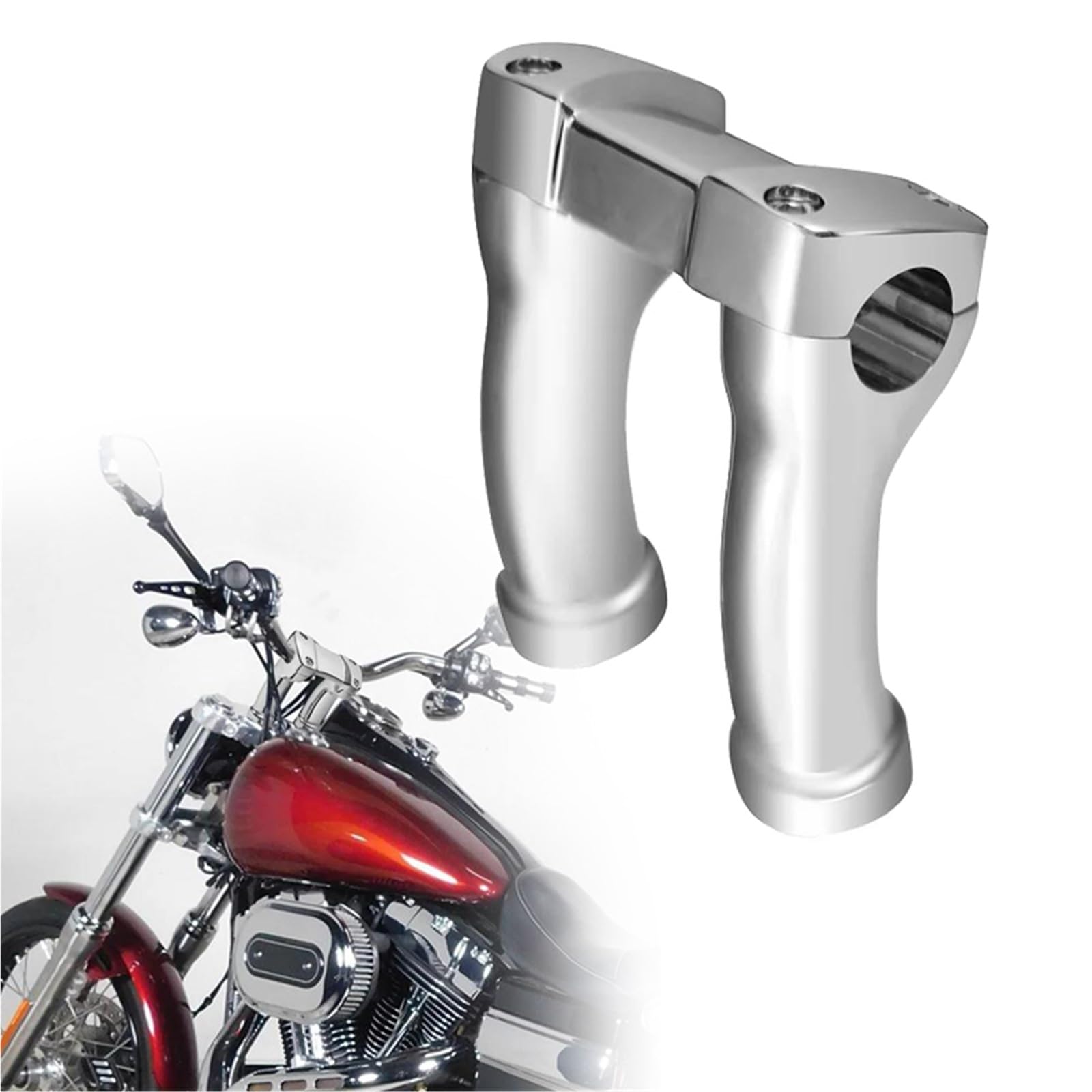 Rehausseur de guidon chromé 4" pour Harley Softail et Dyna