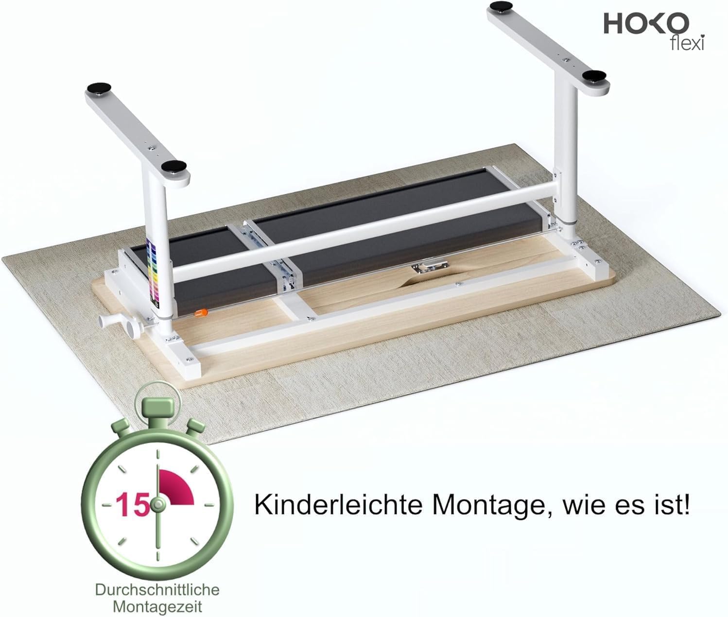 HOKO Kinderschreibtisch, Höhenverstellbar Kinderschreibtische 120x60 cm, Schreibtisch Kinder ab 6 Jahren, neigbare Tischplatte mit Schubladen, 100kg Belastbarkeit, Verstellbar von 54-76cm (Holz,CELIN)