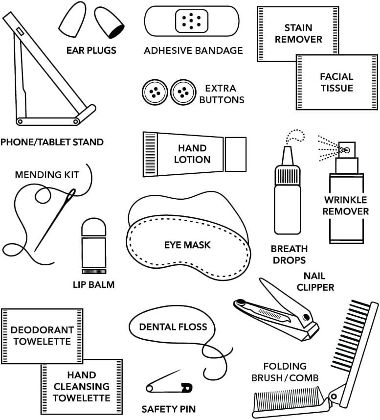 Miniatura 7 de Kit de viaje Pinch Provisions, incluye 18 artículos esenciales de emergencia imprescindibles para viajar, viaje por carretera o regalo al aeropuerto