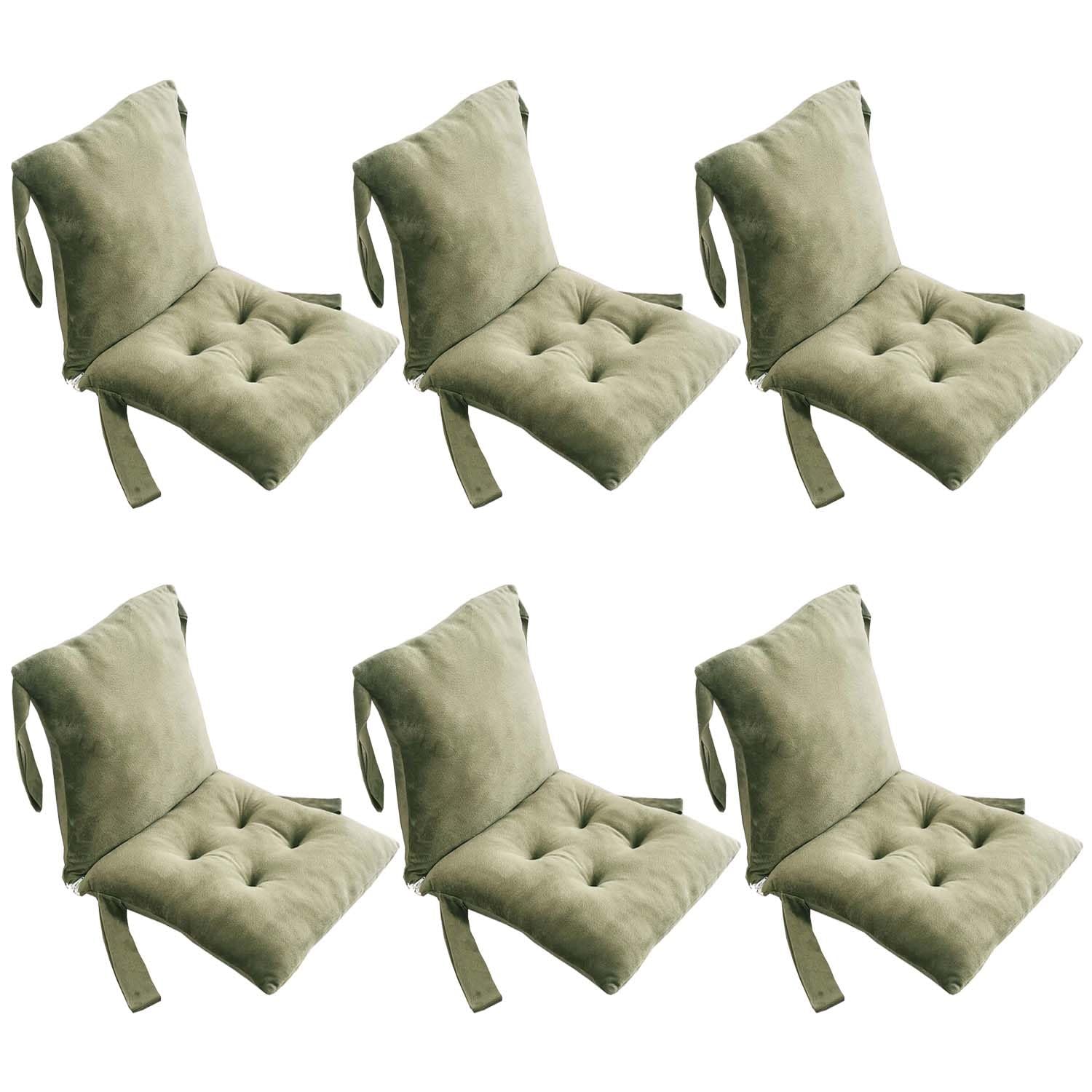 Coussins d'assise de jardin antidérapants pour repas en terrasse lot de 6 galettes avec dossier