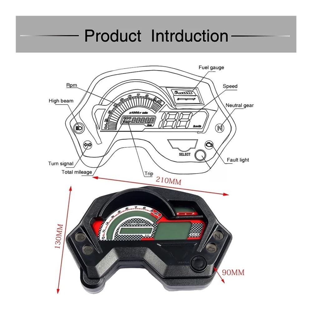 Per FZ16 Per FZ 16 Parti Di Moto Tachimetro Contagiri Cruscotto Indicatore Visualizzazione Dello Schermo Contachilometri