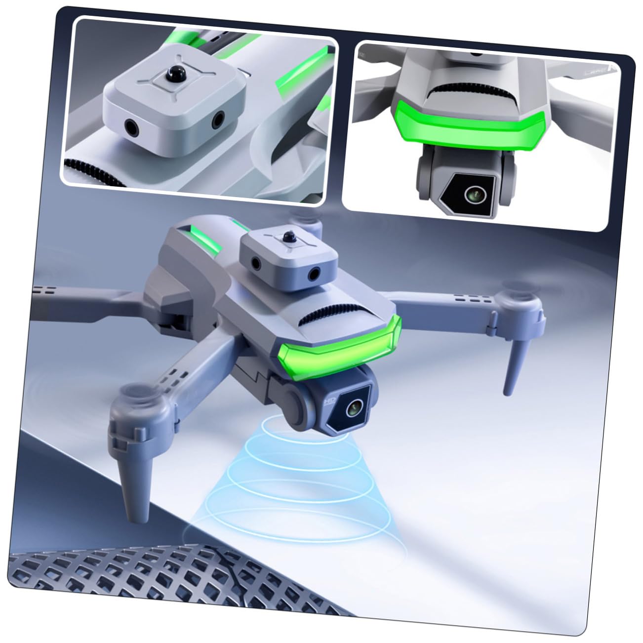 ORFOFE Drone Pieghevole Rc Aereo Telecamera Quadricottero Ricaricabile per Adulti e Adolescenti con Luci LED