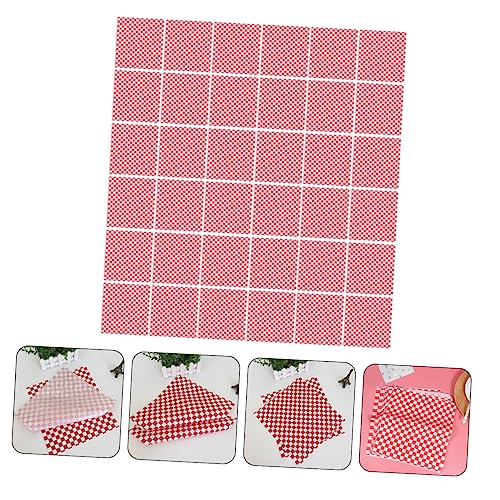 Papel a cuadros PRETYZOOM para evitar manchas de grasa al hornear y servir 6