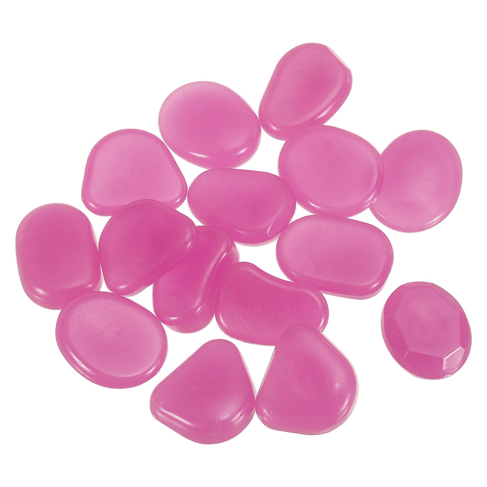 YELARXI Glow in the Dark Stones, Luminous Resin Pebbles Stones Glowing Rocks Decorative Light Up Pebbles Fitting for (Fish Tank/Outdoor Garden Decor/Yard/Walkway) 15 Pcs & Light Violet