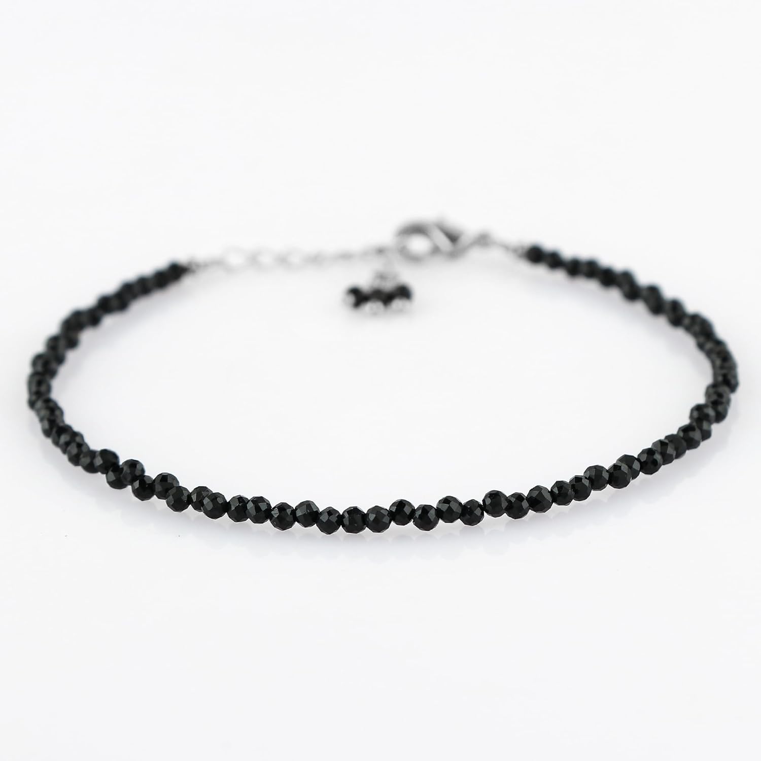 TGH Natural Beads Bracelet Micro Faceted Gemstones Jewelry For Her, Birthstone Energy Healing Crystals, Silver Plated Chain 8 inch, Christmas Gifts - Image 2