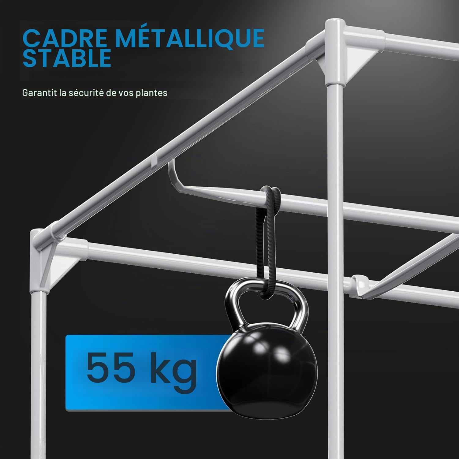 Petite tente de culture 45 x 45 x 75 cm pour système de culture hydroponique. Boîte de culture 600D avec mylar hautement réfléchissant. Une serre d'intérieur comme boîte de culture pour le jardinage