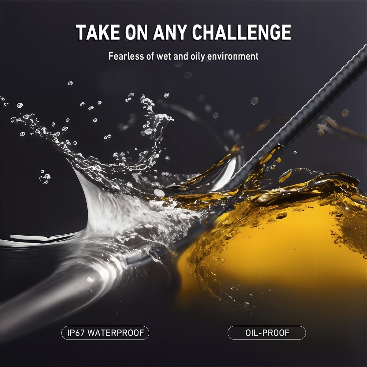 Ralcam Endoskopkamera mit Licht Endoscope Camera - Endoskop 6,2mm Inspektionskamera 4,3" HD 720P Rohrkamera, Kameras mit 6 LED, IP67 Wasserdicht 2m Flexible Kanalkamera Teleskopkamera Kfz Werkzeug